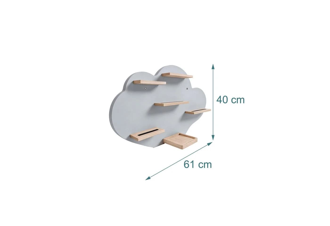 RELAXDAYS Kinderregal Toniebox Regal Wolke Grau - Bild 4