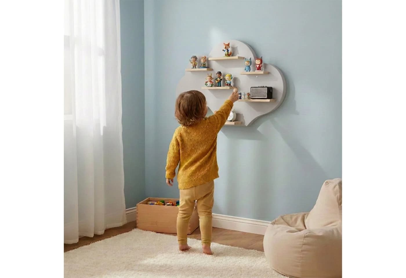 RELAXDAYS Kinderregal Toniebox Regal Wolke Grau - Bild 5