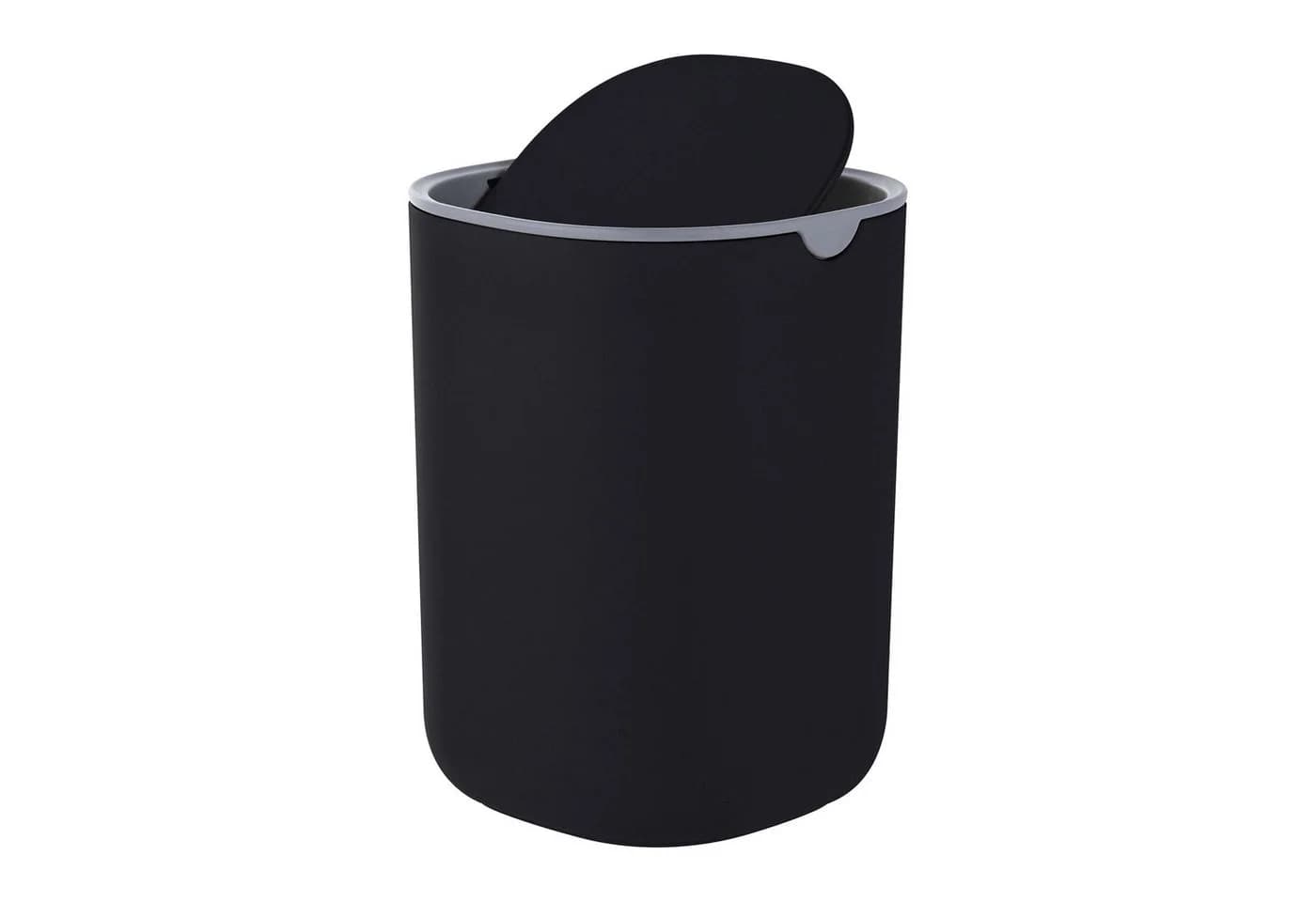 relaxdays Tischmülleimer Mini 1,5L Schwarz mit Schwingdeckel - Bild 2