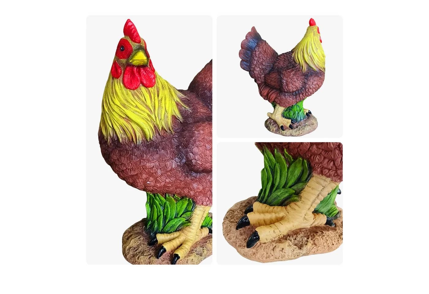 relaxdays Gartenfigur Huhn Kunstharz Ländlich - Bild 5