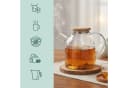 relaxdays Teekanne Glas mit Bambusdeckel 1,8 Liter Transparent Bild 1