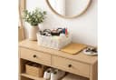 relaxdays Aufbewahrungsbox Set mit Bambusdeckel, 3-teilig, Weiß Bild 1