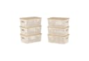relaxdays Aufbewahrungsbox Set mit Bambusdeckel Weiß Braun 6er-Pack Bild 2