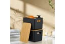 relaxdays Aufbewahrungsbox mit Bambusdeckel im Set, weiß, 2er-Pack Bild 3
