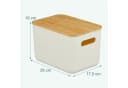 relaxdays Aufbewahrungsbox mit Bambusdeckel im Set, weiß, 2er-Pack Bild 4