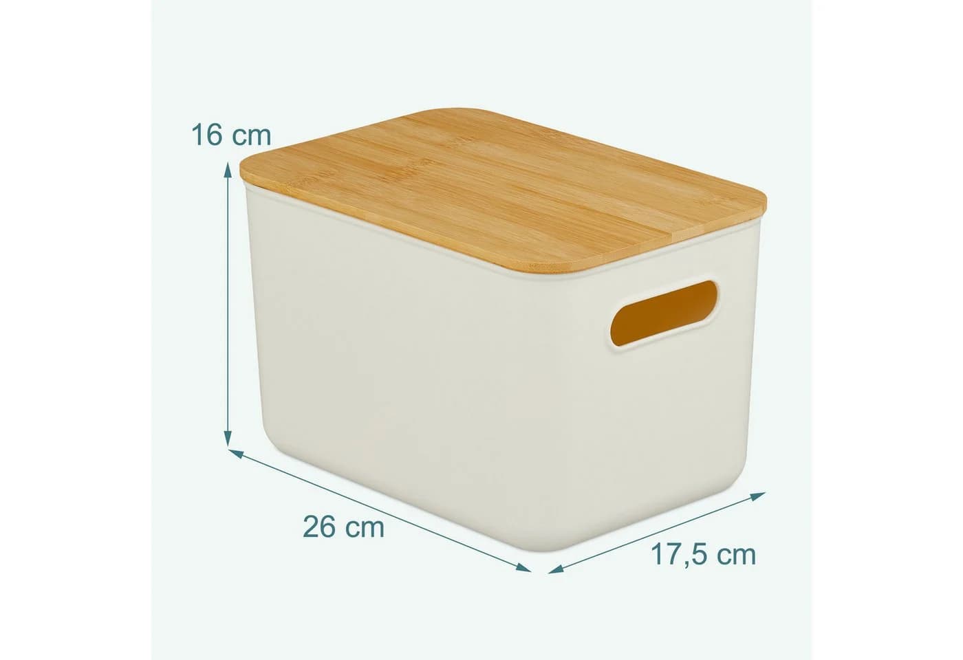 relaxdays Aufbewahrungsbox mit Bambusdeckel im Set, weiß, 2er-Pack - Bild 4