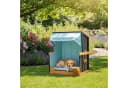 relaxdays Haustierstrandkorb mit Napf maritim blau Bild 1
