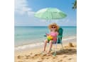 relaxdays Kinderklappstuhl mit Sonnenschirm Blau/Türkis/Weiß Bild 1