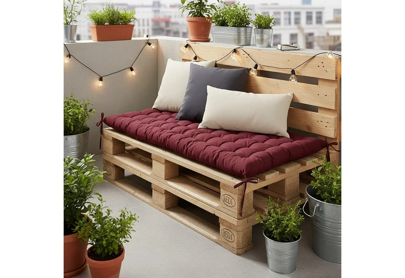 relaxdays Gesteppte Bankauflage Rot - Bild 3