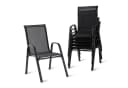 relaxdays Stapelstuhl Gartenstühle Hochlehner Set 6er Pack Anthrazit Bild 2