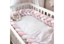 relaxdays Kuschelnest Geflochtene Bettschlange Grau-Rosa Bild 1