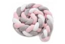 relaxdays Kuschelnest Geflochtene Bettschlange Grau-Rosa Bild 2