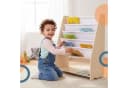 relaxdays Kinderregal mit 4 Stofftaschen Weiß/Natur Bild 1