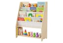 relaxdays Kinderregal mit 4 Stofftaschen Weiß/Natur Bild 2