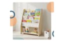 relaxdays Kinderregal mit 4 Stofftaschen Weiß/Natur Bild 3