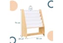 relaxdays Kinderregal mit 4 Stofftaschen Weiß/Natur Bild 4