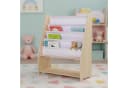 relaxdays Kinderregal mit 4 Stofftaschen Weiß/Natur Bild 5