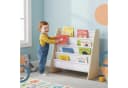 relaxdays Kinderregal mit 4 Stofftaschen Weiß/Natur Bild 1