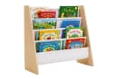 relaxdays Kinderregal mit 4 Stofftaschen Weiß/Natur Bild 2