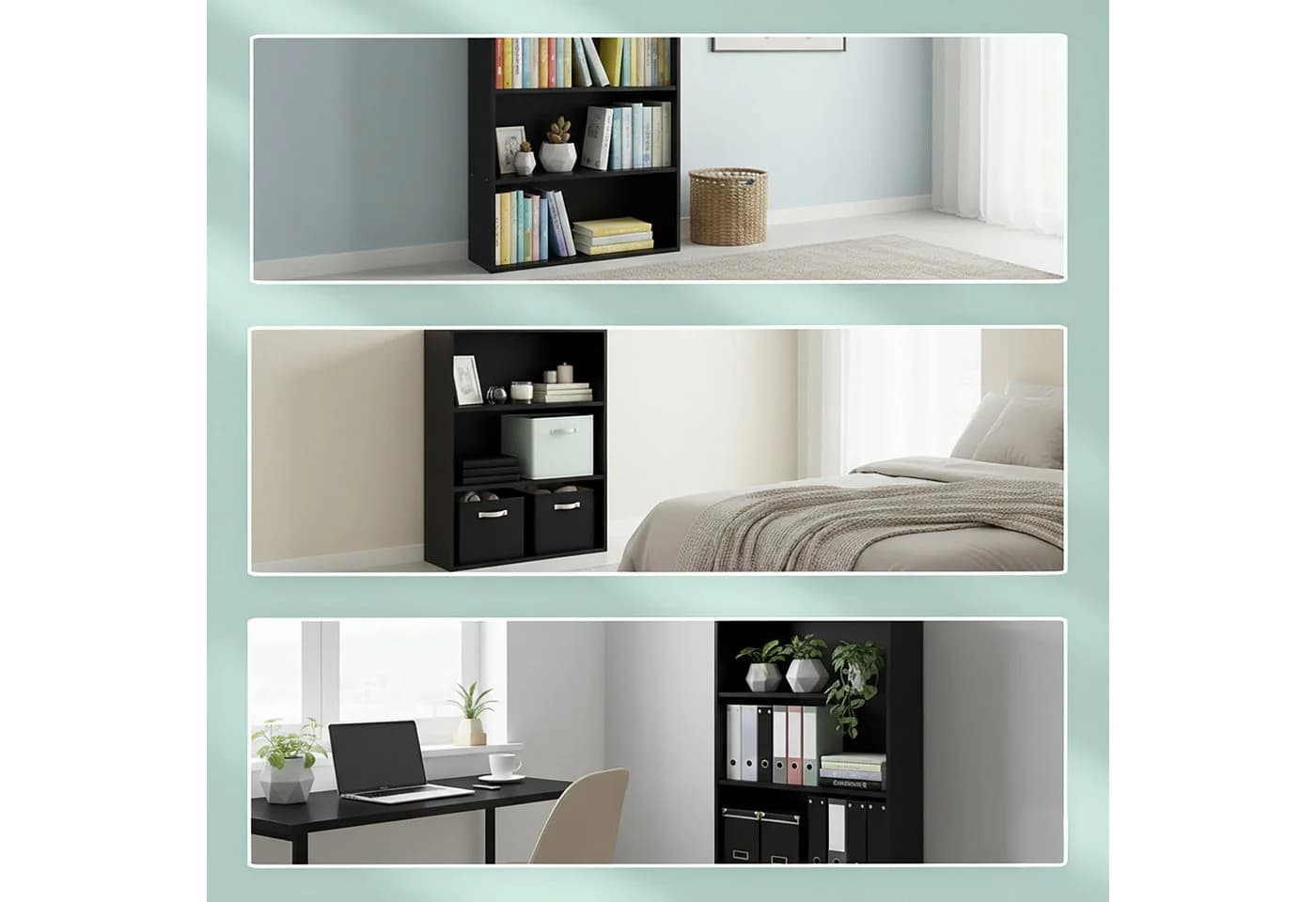 relaxdays Bücherregal Schwarz Verstellbare Böden - Bild 5
