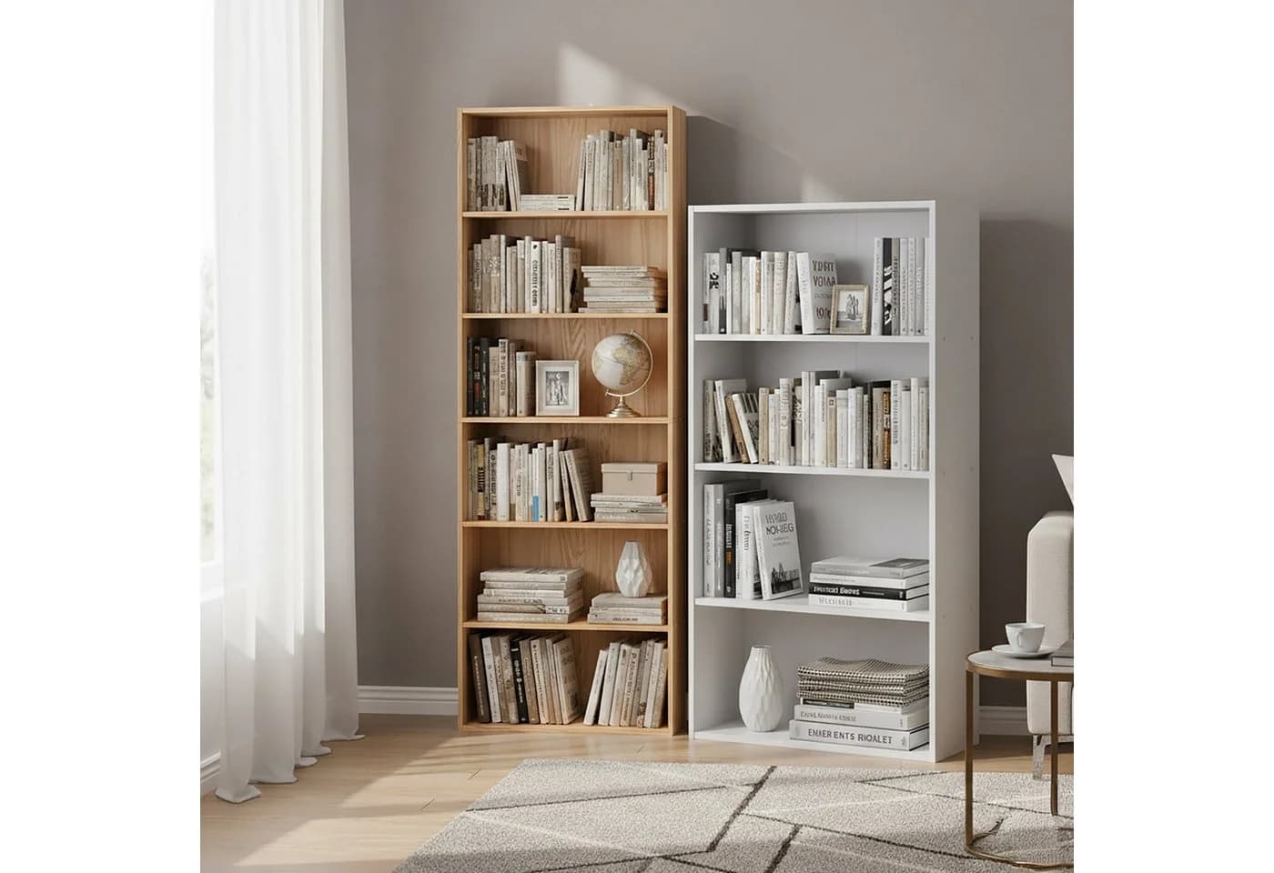 relaxdays Bücherregal Eiche mit verstellbaren Böden - Bild 3