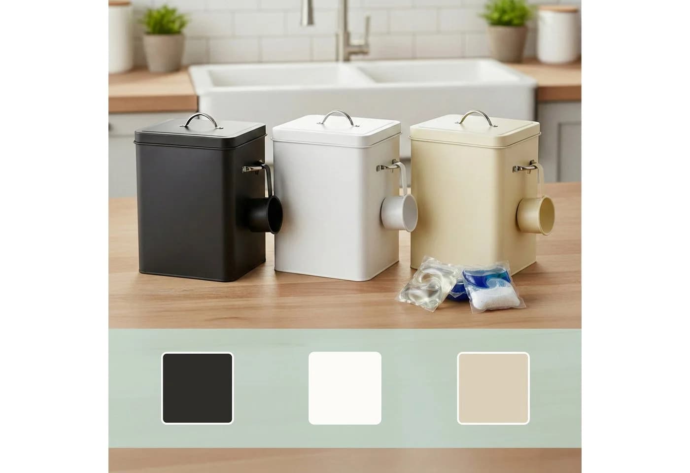 relaxdays Aufbewahrungsbox Metall 6 Liter Beige - Bild 5