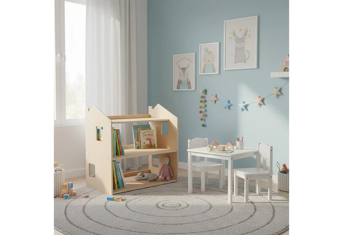 relaxdays Kinderregal Hausform Braun - Bild 3