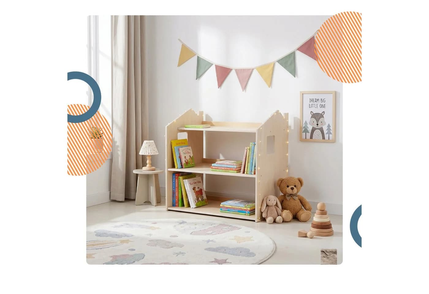 relaxdays Kinderregal Hausform Braun - Bild 5