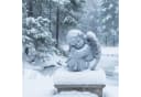 relaxdays Schlafender Grabengel Grau Polyresin Figur Bild 5