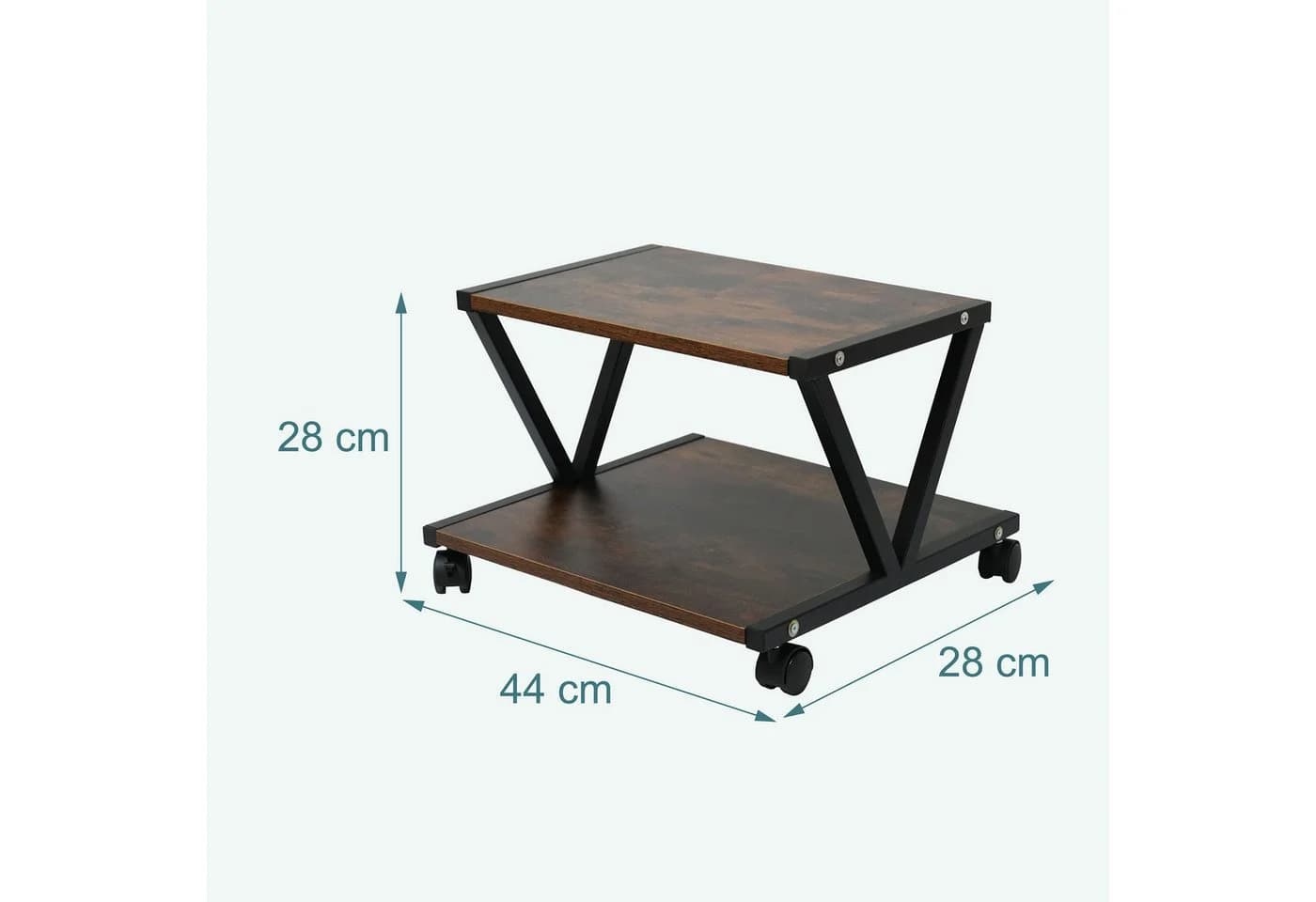 relaxdays Druckertisch mit Rollen Industrial-Schwarz - Bild 4