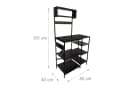relaxdays Küchenregal Schwarz mit Steckdose & USB, 4 Ablagen Bild 4