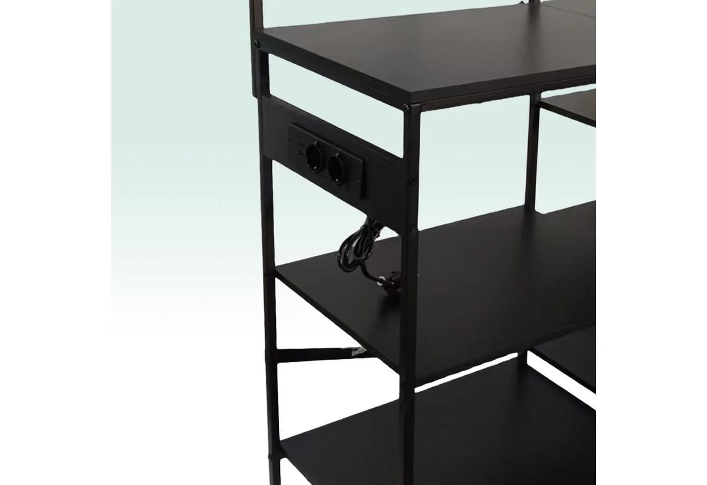 relaxdays Küchenregal Schwarz mit Steckdose & USB, 4 Ablagen - Bild 5