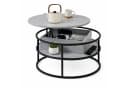 relaxdays Couchtisch mit Hebeplatte & Stauraum grau Bild 2