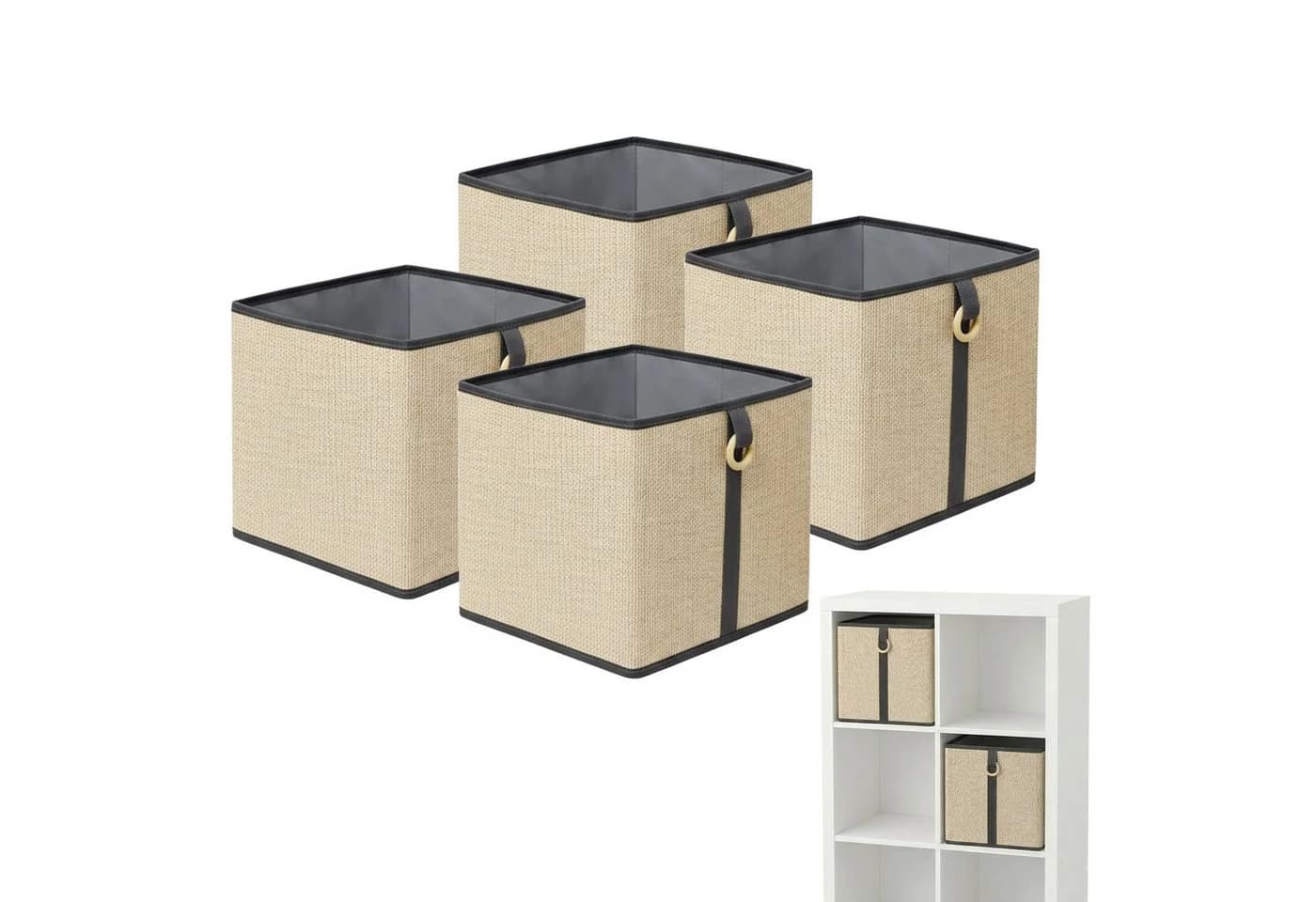 relaxdays Regalkorb Set Bambus 4er Aufbewahrungskorb klappbar - Bild 2