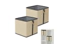 relaxdays Regalkorb Set 2er Bambus Aufbewahrungskorb Schwarz Grau Bild 2