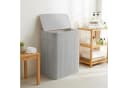 relaxdays Wäschekorb Bambus mit Deckel grau 72L faltbar Bild 3