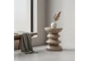 relaxdays Beistelltisch Zick Zack Beige Metall Design Bild 1