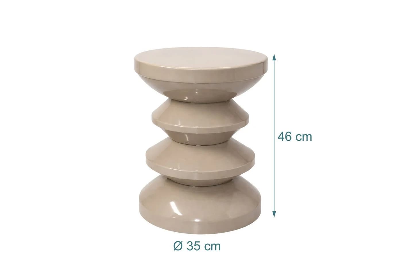 relaxdays Beistelltisch Zick Zack Beige Metall Design - Bild 4