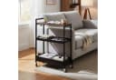 relaxdays Regalwagen Nischenwagen Industrial-Design Schwarz/Braun Bild 1