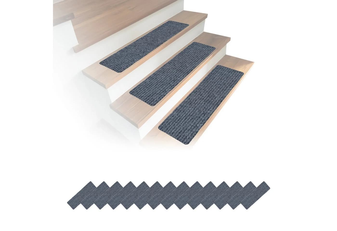 relaxdays Stufenmatte 16er Set 65x20 cm Hellgrau - Bild 2