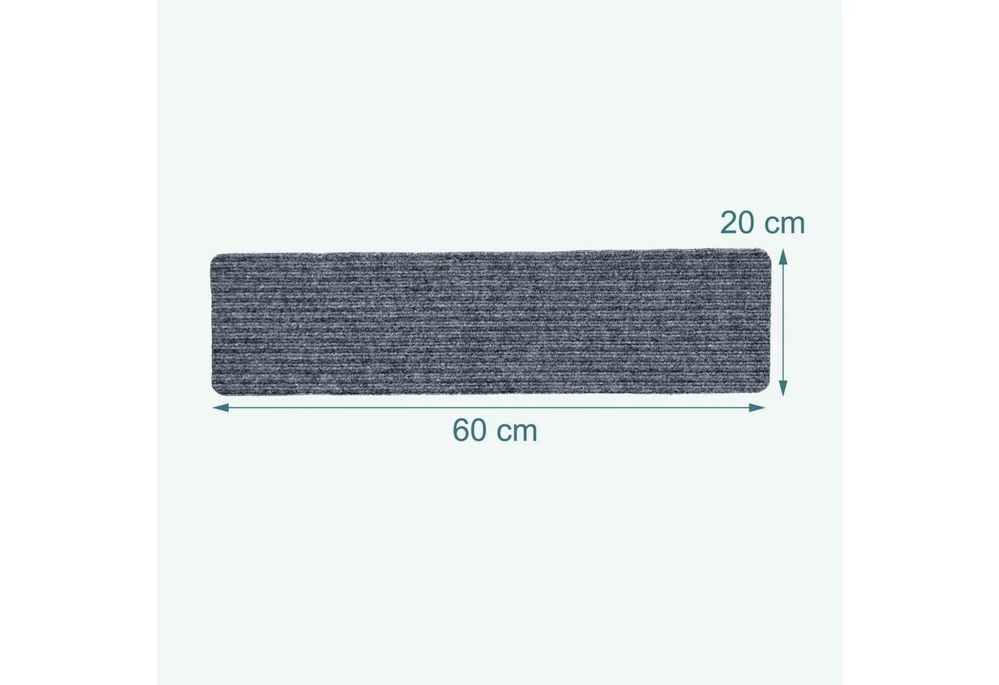 relaxdays Stufenmatte 16er Set 65x20 cm Hellgrau - Bild 4