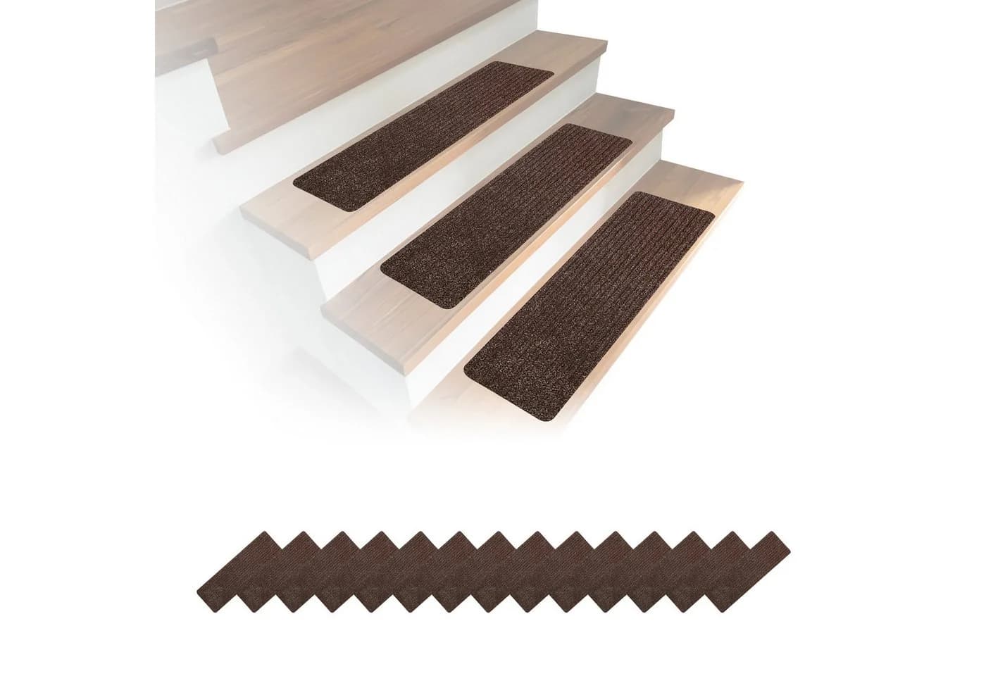 relaxdays Stufenmatte 16er Set 65x20 cm braun - Bild 2