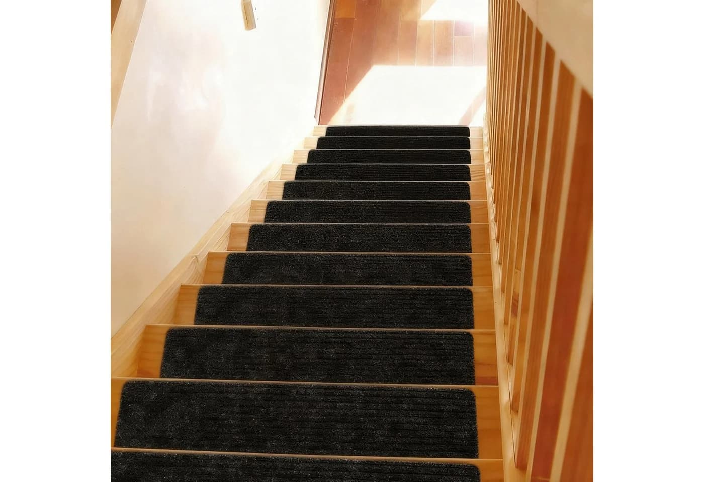 relaxdays Stufenmatte 16er Set Rechteckig 75x20 cm Schwarz