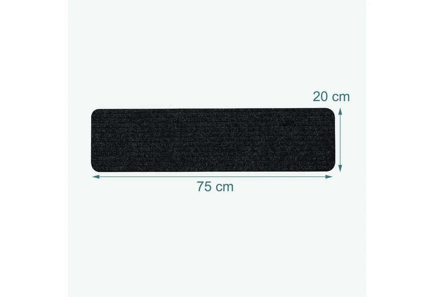relaxdays Stufenmatte 16er Set Rechteckig 75x20 cm Schwarz - Bild 4