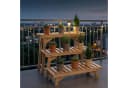 relaxdays Pflanzentreppe 3-teilig aus Tannenholz Natur Bild 1