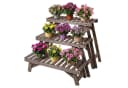 relaxdays Pflanzentreppe Blumenständer 3-teiliges Set Tannenholz Braun Bild 2
