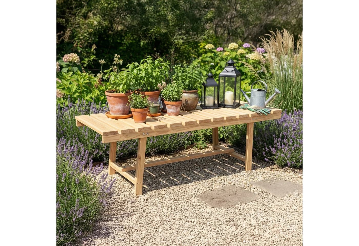 relaxdays Gartenbank 2-Sitzer Tannenholz Natur - Bild 5