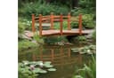 relaxdays Gartenbrücke Tannenholz Orange Bogenform Bild 1