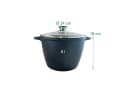 relaxdays Suppentopf mit Glasdeckel 6 Liter Aluminiumguss Schwarz Silber Bild 4