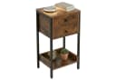 relaxdays Beistelltisch Industrial Braun/Schwarz mit Schublade Bild 2